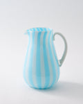 Light Blue Candy Stripe Murano Glass Pitcher