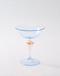 1950s Venetian Blue & Gold Coupe Glass