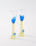 Artist Glass Flower Petite Champagne Glass Set of Two