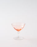 1940s Rose Sherbet Ripple Low Faceted Stem Cocktail Glass