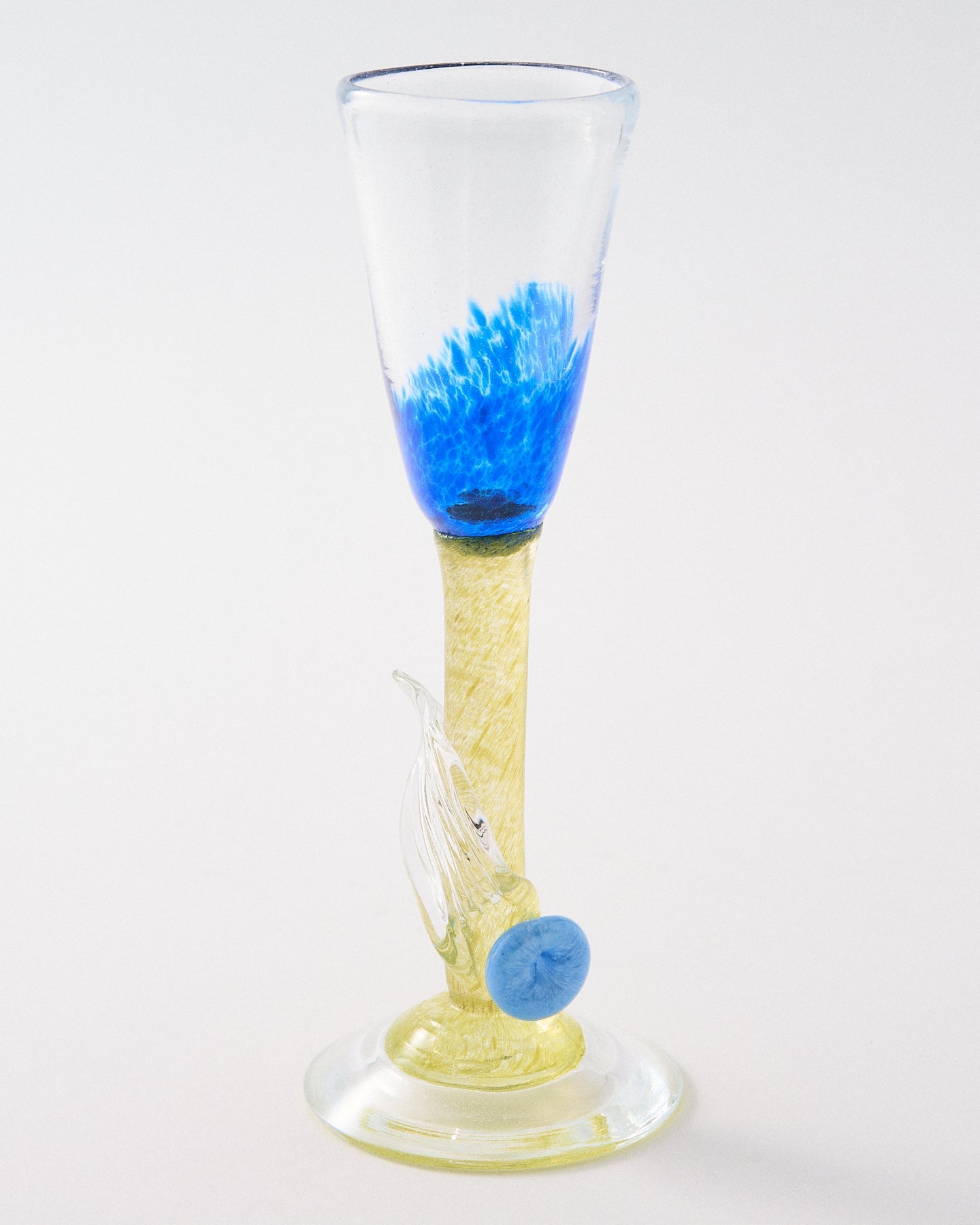 Artist Glass Flower Petite Champagne Glass Set of Two