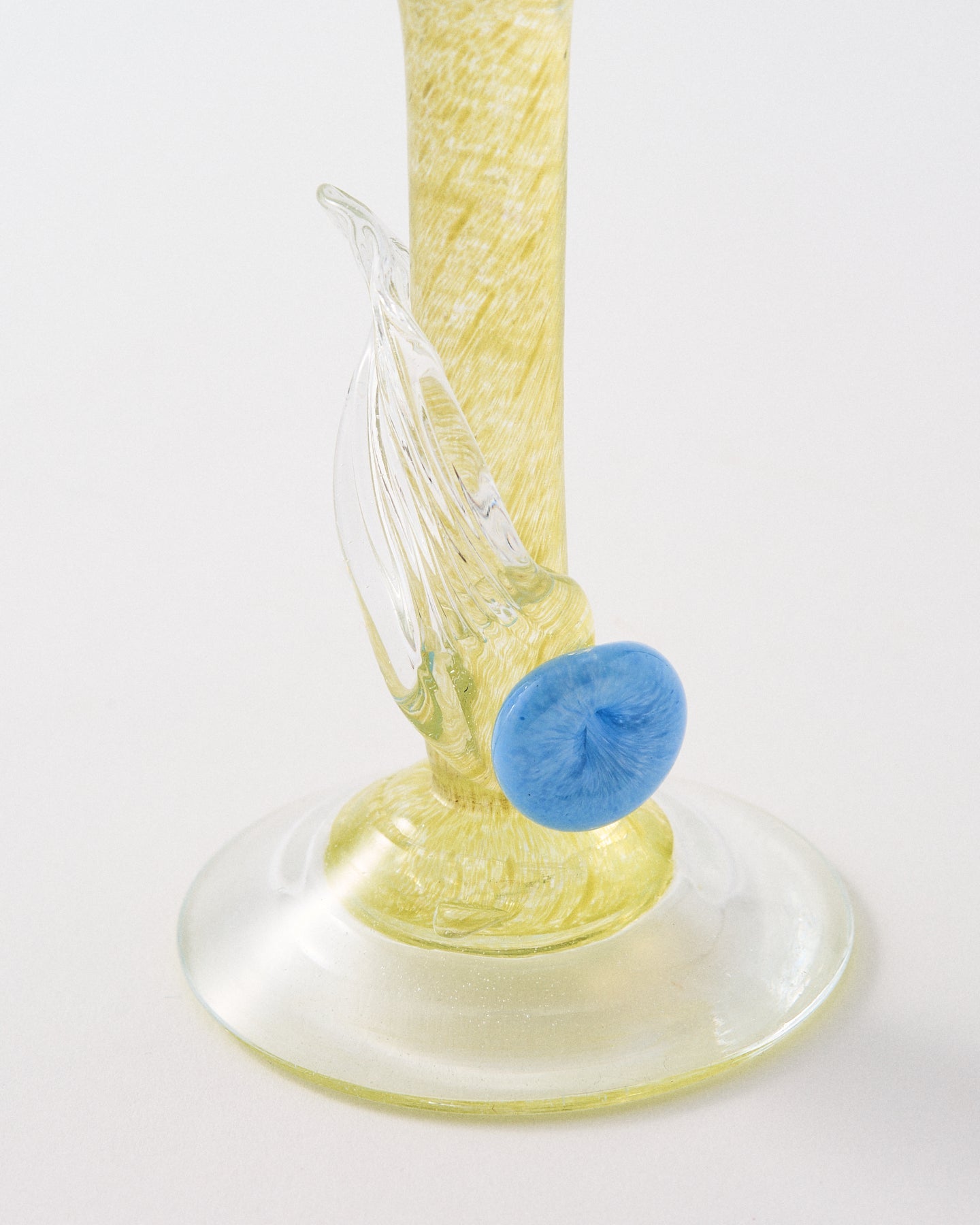 Artist Glass Flower Petite Champagne Glass Set of Two