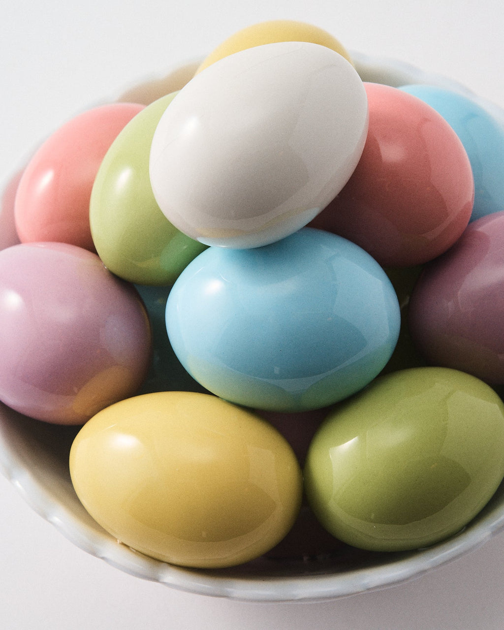 1980s Italian Hand Painted Easter Egg Basket