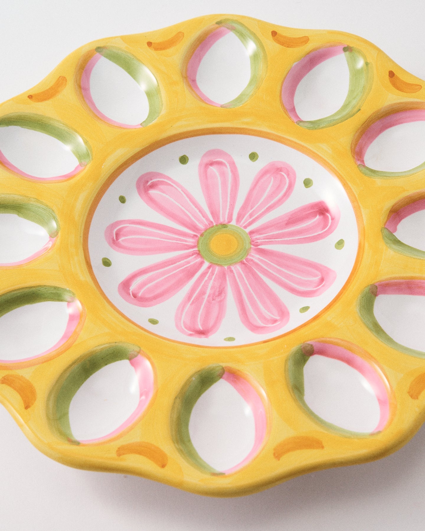Italian Hand Painted Deviled Egg Serving Platter