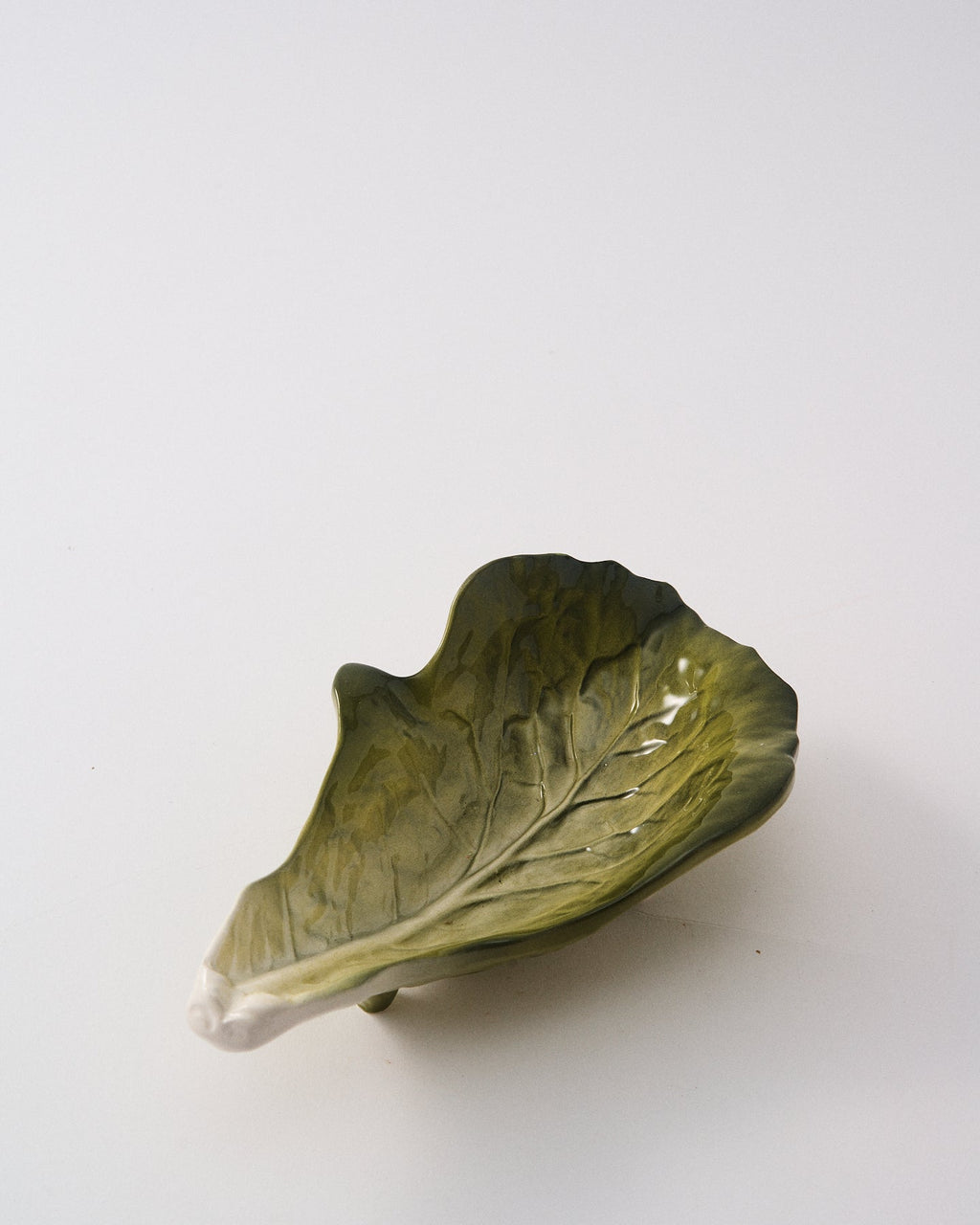 Italian Hand Painted Green Leaf Bowl